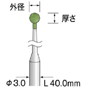 ミニモ 研削用ゴム砥石 WA ミディアム #120 φ3 ミニモ DB2162 電動 油圧 空圧工具 研削研磨用品 軸付砥石 代引不可｜rcmdhl