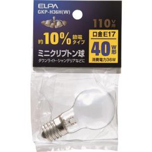 ELPA ミニクリプトン球 GKPH36HW 工事・照明用品 作業灯・照明用品 代引不可 電球