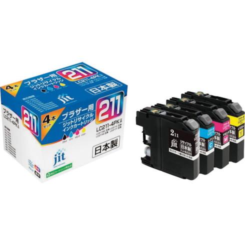 ジット ブラザー LC211-4PK対応 ジットリサイクルインク JIT-B2114P 4色入リ ジ...