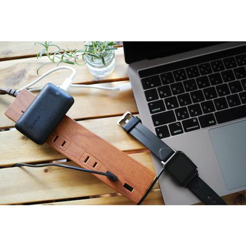 Fargo NATURAL WOOD TAP AC3個口 2.1A USB 2ポート ダークウッド ...