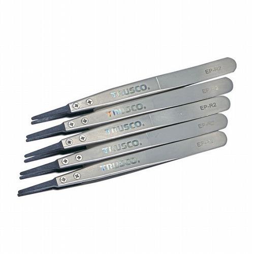 TRUSCO マトメ買イ ESDチップピンセット 先丸型 先端幅2mm 5本入リ TRUSCO EP...