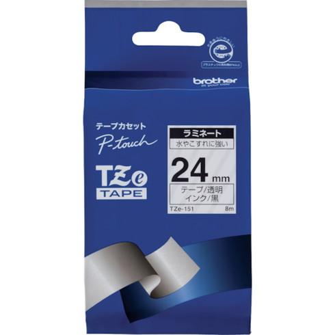 ブラザー Tzeテープ 黒文字/透明地/24mm ブラザー TZE151 オフィス 住設用品 オフィ...