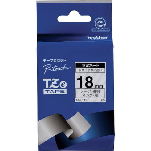 ブラザー Tzeテープ 黒文字/透明地/18mm ブラザー TZE141 オフィス 住設用品 オフィ...