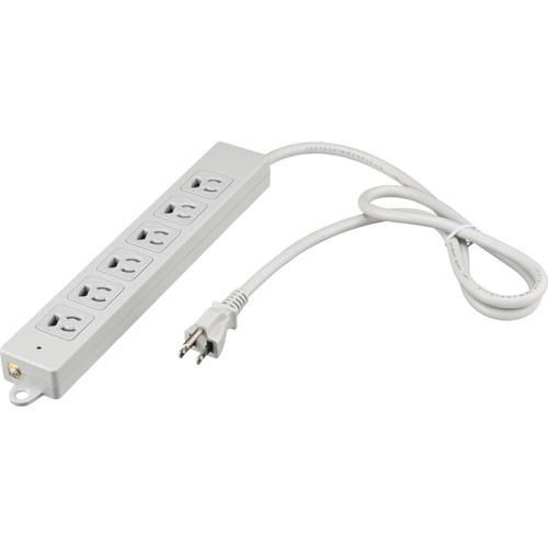 BUFFALO 3ピン式電源タップ 2重構造 雷サージ&amp;ランプ付 6個口/3m ライトグレー BTK...