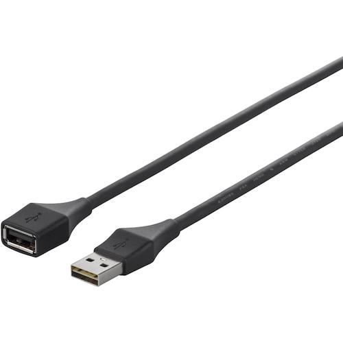 BUFFALO どっちもUSB2.0延長ケーブル 1.5m ブラック BSUAADU215BKA オ...