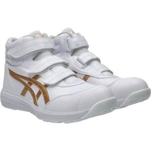 ASICS ウィンジョブ CP312 ホワイト×ピュアゴールド 25.5cm アシックスジャパン 保護具 安全靴 作業靴 プロテクティブスニーカー 1273A111.100-25.5 代引不可