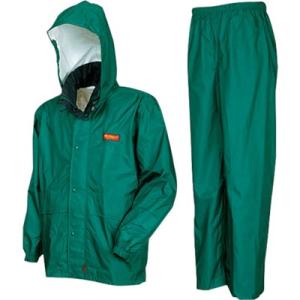 カジメイク エントラントレインスーツ グリーン L 720056L 保護具 作業服 雨具 代引不可