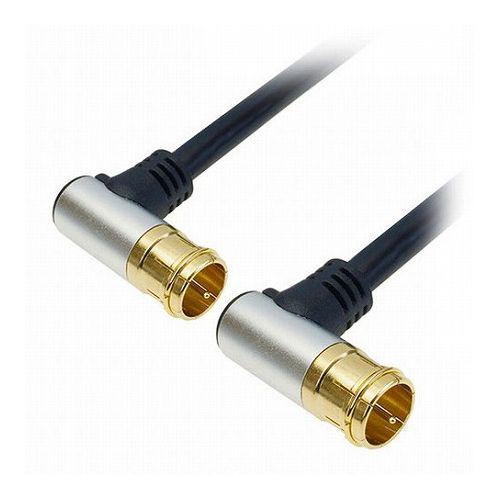 HORIC ホーリック アンテナケーブル 5m ブラック アルミヘッド 両側L字差込式コネクタ AC...