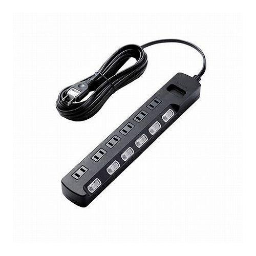 5個セットエレコム AV雷ガードタップ/個別スイッチ/ホコリシャッター付/6個口/5m/ブラック A...