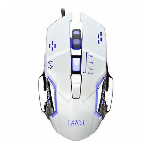 10個セット リーダーメディアテクノ 有線ゲーミングマウス 6ボタン ホワイト L-MSG6-WX1...