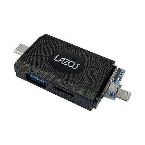 6個セット Lazos マルチカードリーダー Lightning / Type-C / USBプラグ...