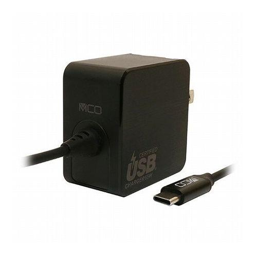 ミヨシ GaN USB-PDケーブル一体型 65w 黒 1.5m IPA-GC15AN/BK 代引不...