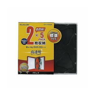 エレコム Blu-ray/DVD/CDケース 標準/PS/2枚収納 CCD-JSCNW5BK｜rcmdhl