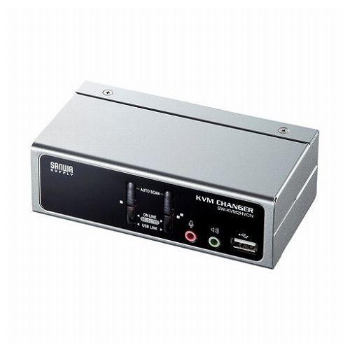 サンワサプライ USB・PS/2コンソール両対応パソコン自動切替器 2:1 SW-KVM2HVCN ...