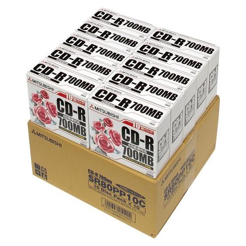 三菱化学メディア CD-R 700MB 100枚入 1 箱 SR80PP10C 文房具 オフィス 用...