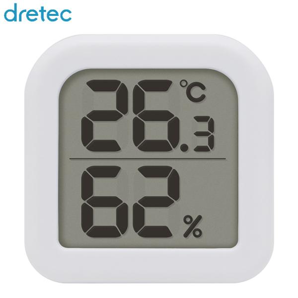 ドリテック デジタル温湿度計 コンパクト コロネ ホワイト O-415WT 持ち運び 温湿度管理 温...