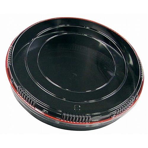 市松 プラ容器 黒赤フチ 50 5枚入 蓋 代引不可