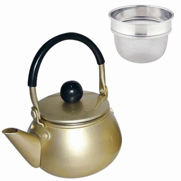 アルマイト ドリーム急須 つる付 ゴールド 代引不可