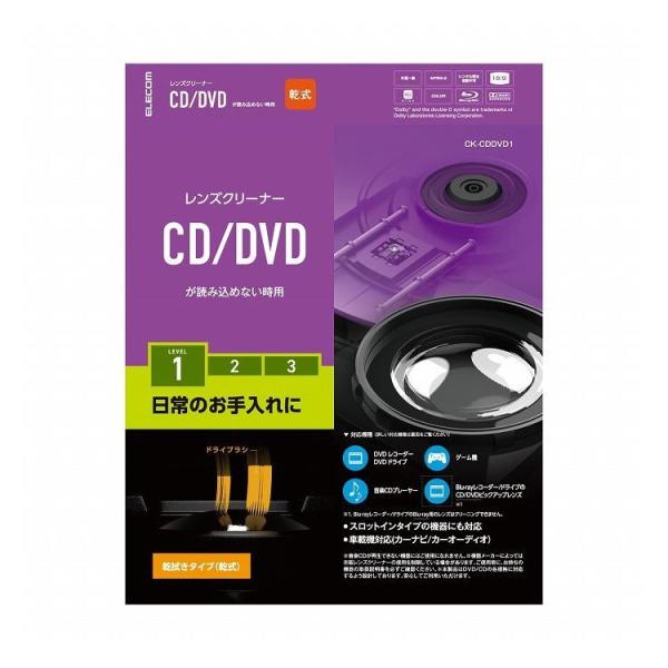 エレコム DVDレンズクリーナー CD プレイヤー ドライブ 初期トラブル用 クリーニング エラー ...