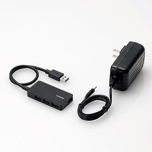 ELECOM エレコム タブレットパソコン用USBハブ ACアダプタ付きモデル U3HS-A420S...