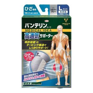 単品20個セット 興和 バンテリン高通気サポーター ひざ大きめ シルバーグレー 代引不可