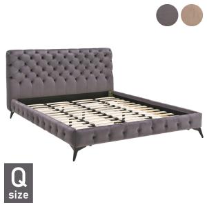 ギャルソンシリーズ ビジュー付きフェイクレザーベッド ダブルベッド