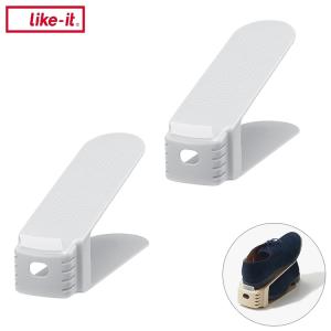 ライクイット like-it 靴収納 省スペース 収納量2倍くつホルダー スリム 2P 約幅8x奥26x高13.5cm ホワイト 日本製 SHS-01 スニーカー収納 男女兼用 代引不可