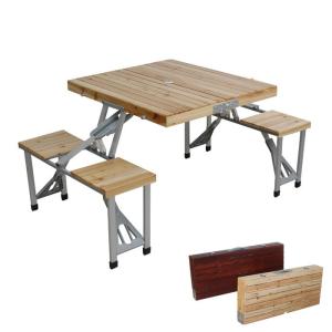 木製ピクニックテーブル BR セット バーベキュー アウトドア用品 アウトドアテーブル アウトドアグッズ 折り畳み 折りたたみ テーブル バーベキュー 代引不可