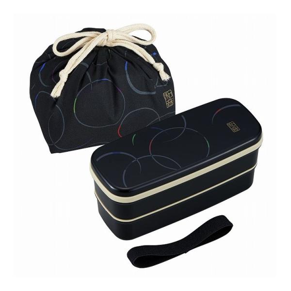 オーエスケー 日本製 和音 ランチボックス二段巾着弁当袋付 上340ml下300ml PW-28C ...