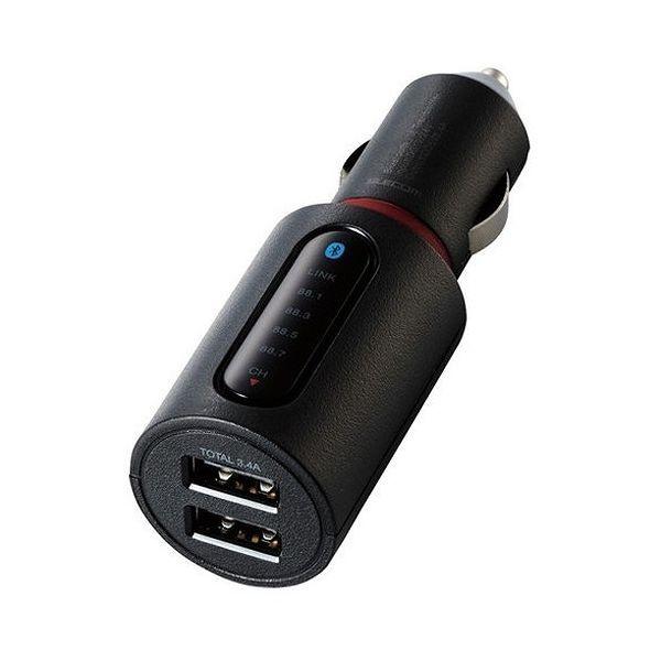 エレコム FMトランスミッター Bluetooth USB2ポート付 3.4A おまかせ充電 4チャ...