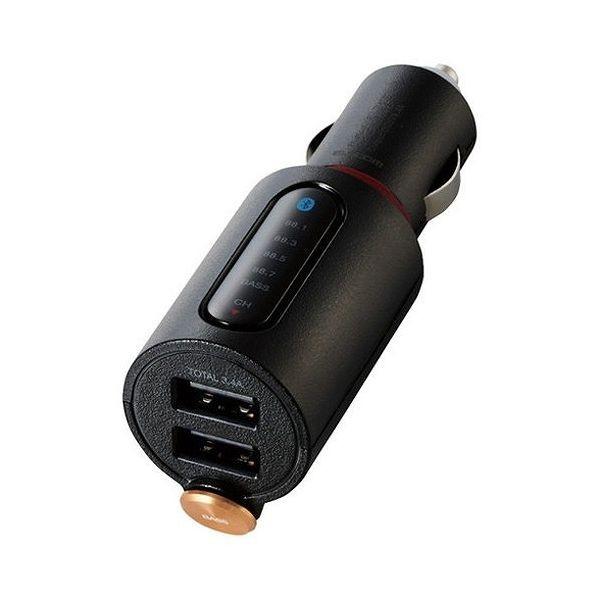 エレコム FMトランスミッター Bluetooth USB2ポート付 3.4A おまかせ充電 重低音...