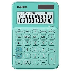 カシオ 電卓 12桁 ミントグリーン CASIO カラフル電卓 ミニジャストタイプ MW-C20C-GN｜rcmdhl