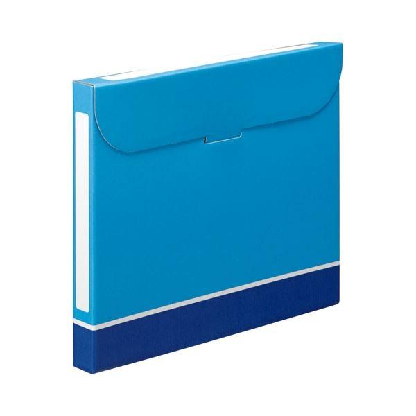 （まとめ） TANOSEE ファイルボックス A4 背幅32mm 青 1パック（5冊） 〔×5セット...