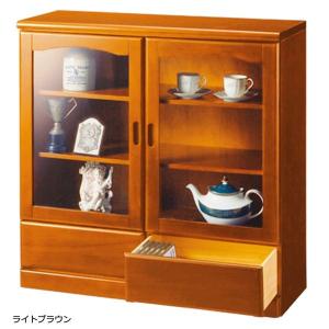 ガラス扉付きサイドボード 木製(天然木) 〔2: 幅90cm/2杯〕 ダークブラウン ガラス扉付きサイドボード 木製(天然木) 〔2: 幅90cm/2杯〕 ダークブラウン