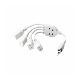 (まとめ)エレコム ACアダプタ用電源延長コード(4個口) T-ADR4WH〔×3セット〕 代引不可