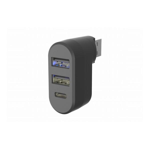 カシムラ USB-A充電ポート増設 USB-A×2ポート・USB-C×1 合計最大出力3A DC-0...