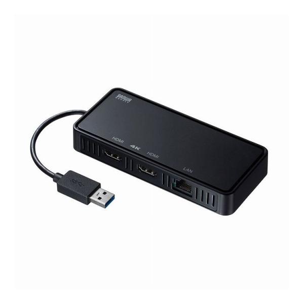 USB3.1-HDMIディスプレイアダプタ 4K対応・ 2出力・LAN-ポート付き USB-CVU3...