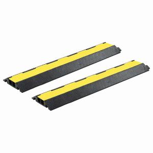 vidaXL ケーブルプロテクターランプ 2個入り 2チャンネル ゴム製 101.5cmビジネス 工業用 標識・サイン 道路標識 代引不可