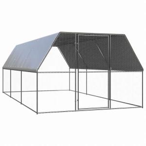 vidaXL 屋外鶏小屋 3x6x2m 亜鉛メッキ鋼製Animals Pet Supplies ペット用品 小動物用品 小動物 飼育・ケージ 代引不可