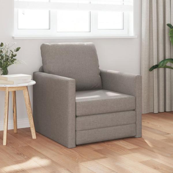 vidaXL ソファベッド 2-in-1 トープ 112x174x55 cm ファブリック 家具 ソ...