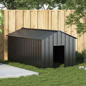 vidaXL 犬用ケージ ルーフ ドア付き グレー 2x2x2 m 亜鉛メッキ鋼動物