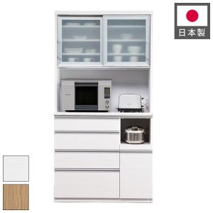 食器棚 キッチンボード 幅105 奥行48 高さ203 完成品 国産 モイス加工