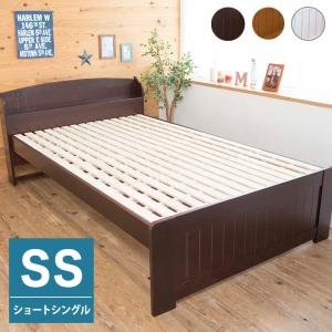 天然木 パイン材 棚付き すのこベッド ベッド すのこ ショートシングル 幅102cm 長さ198cm 高さ77cm ショートシングルベッド 代引不可｜rcmdin