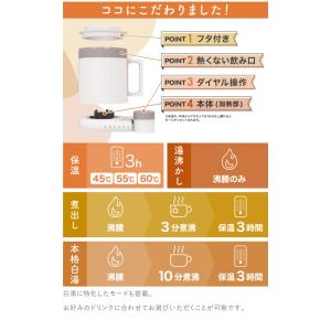 マグケトル 保温 電気ケトル 300ml 湯沸...の詳細画像5