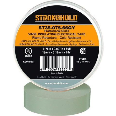 ストロングホールド StrongHoldビニールテープ 耐熱・耐寒・難燃 プロ仕様グレード グレー ...