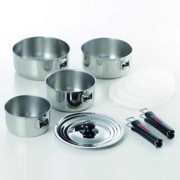 竹井器物製作所 EXC-104 エクセレントシェフ ハンドル着脱式片手鍋 4点セット IH対応 代引...