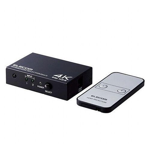エレコム HDMI切替器 2ポート DH-SW4KP21BK 代引不可