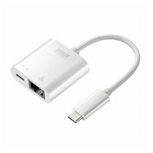 サンワサプライ USB3.2 TypeC-LAN変換アダプタ PD対応・ブラック USB-CVLAN...