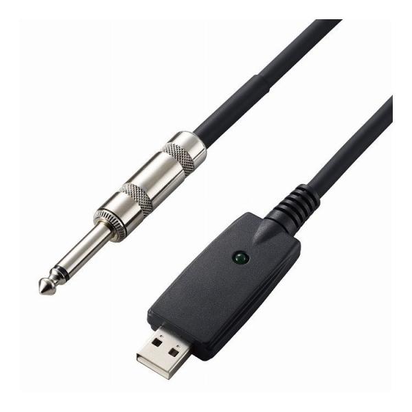 オーディオインターフェース シールドケーブル USB-φ6.3 3m 楽器用 黒 DH-SHU30B...