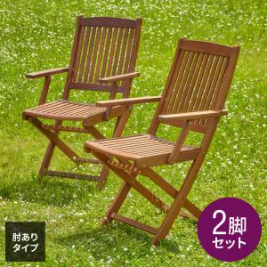 ガーデンチェア フォールディングチェア 肘付き 2脚セット 庭 ガーデンチェア フォールディングチェア 肘付き 2脚セット 庭